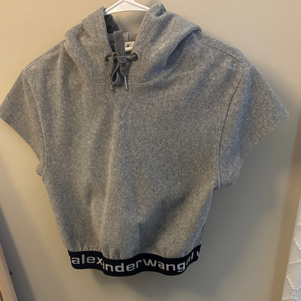 Alexander Wang Heather Gray Hooded Top